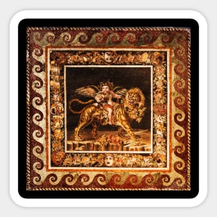 POMPEII ,ANTIQUE ROMAN MOSAICS Young Dionysus Riding a Tiger Sticker